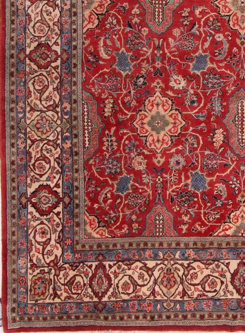 Sarouk Red Hand Knotted 92 X 121 Area Rug 400-16694 Image 7