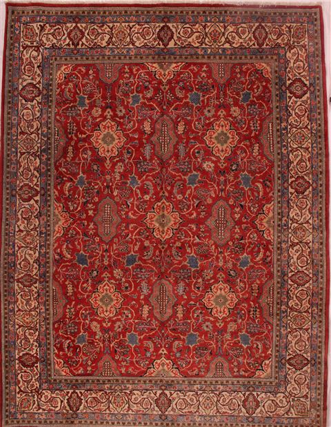 Sarouk Red Hand Knotted 92 X 121 Area Rug 400-16694 Image 0