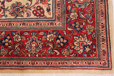 Sarouk White Hand Knotted 72 X 101 Area Rug 400-16696 Image 9