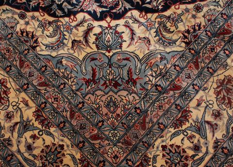 Elvan Blue Hand Knotted 83 X 100 Area Rug 400-16697 Image 18