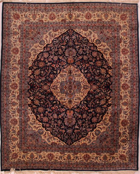 Elvan Blue Hand Knotted 83 X 100 Area Rug 400-16697 Image 0