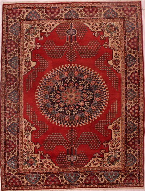 Ardebil Red Hand Knotted 85 X 114 Area Rug 400-16698 Image 0