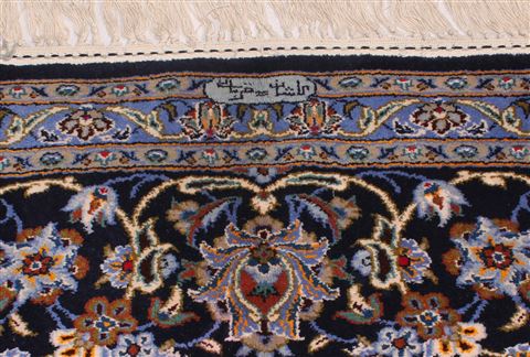 Kashan Blue Hand Knotted 94 X 124 Area Rug 400-16699 Image 4
