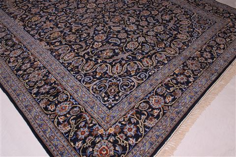 Kashan Blue Hand Knotted 94 X 124 Area Rug 400-16699 Image 5