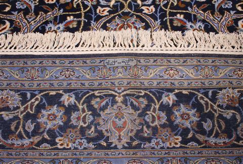 Kashan Blue Hand Knotted 94 X 124 Area Rug 400-16699 Image 7