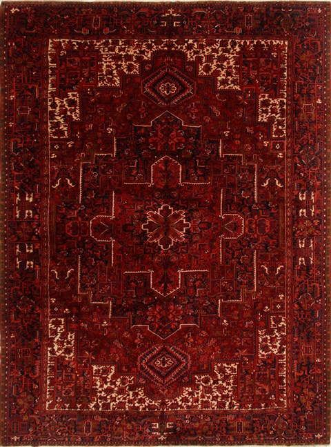 Heriz Red Hand Knotted 110 X 148  Area Rug 250-16704 Image 0