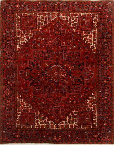 Heriz Red Hand Knotted 115 X 140  Area Rug 250-16706 Image 0