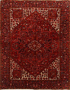 Persian Heriz Red Rectangle 10x14 ft Wool Carpet 16706