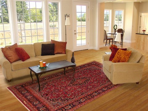 Mashad Purple Hand Knotted 82 X 112 Area Rug 400-16708 Image 4