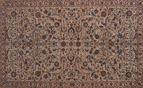 Kashan Blue Hand Knotted 76 X 110 Area Rug 400-16710 Image 2