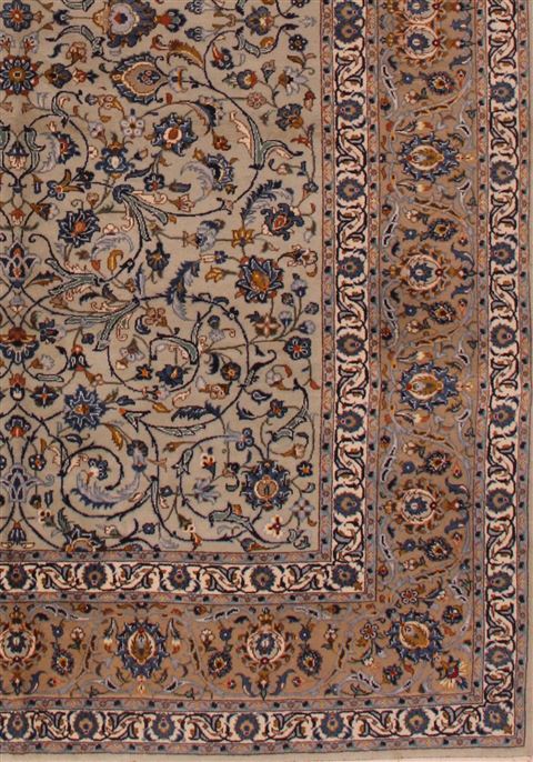 Kashan Blue Hand Knotted 76 X 110 Area Rug 400-16710 Image 3