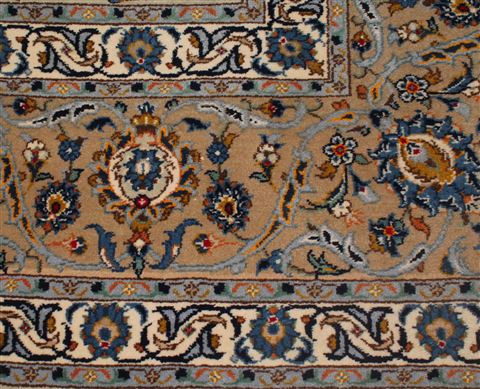 Kashan Blue Hand Knotted 76 X 110 Area Rug 400-16710 Image 5