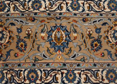 Kashan Blue Hand Knotted 76 X 110 Area Rug 400-16710 Image 6