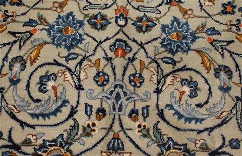 Kashan Blue Hand Knotted 76 X 110 Area Rug 400-16710 Image 8