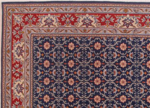 Kashan Blue Hand Knotted 54 X 78 Area Rug 400-16711 Image 7