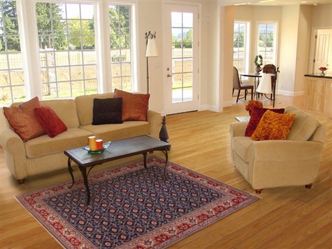Kashan Blue Hand Knotted 54 X 78 Area Rug 400-16711 Image 2