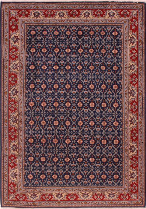 Kashan Blue Hand Knotted 54 X 78 Area Rug 400-16711 Image 0