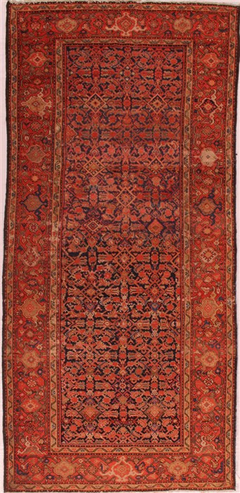 Malayer Blue Runner Hand Knotted 50 X 108  Area Rug 400-16713 Image 0