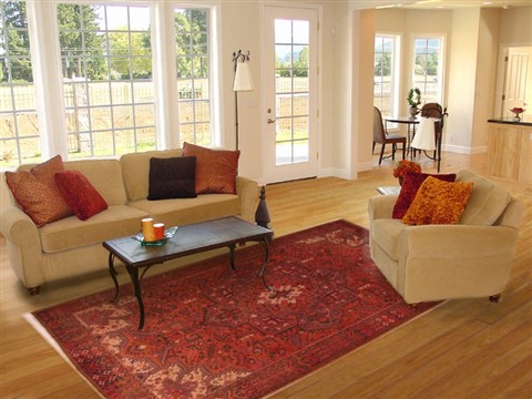 Heriz Red Hand Knotted 84 X 114 Area Rug 400-16716 Image 2