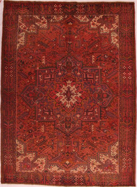 Heriz Red Hand Knotted 84 X 114 Area Rug 400-16716 Image 0