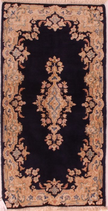 Kerman Blue Hand Knotted 28 X 53 Area Rug 400-16717 Image 0