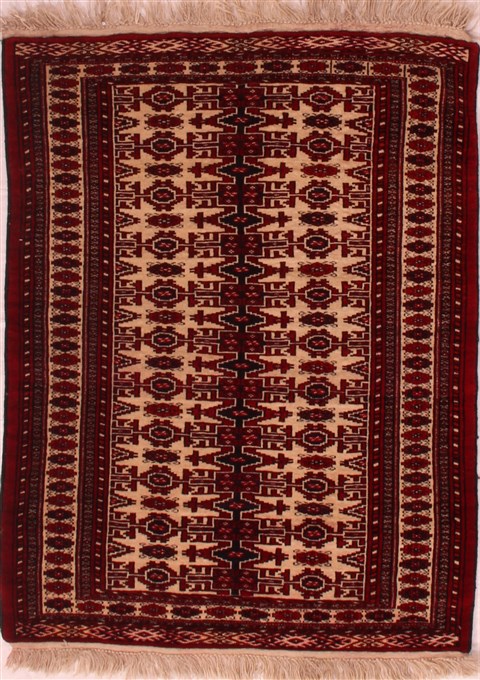 Turkman White Hand Knotted 39 X 52  Area Rug 400-16719 Image 0