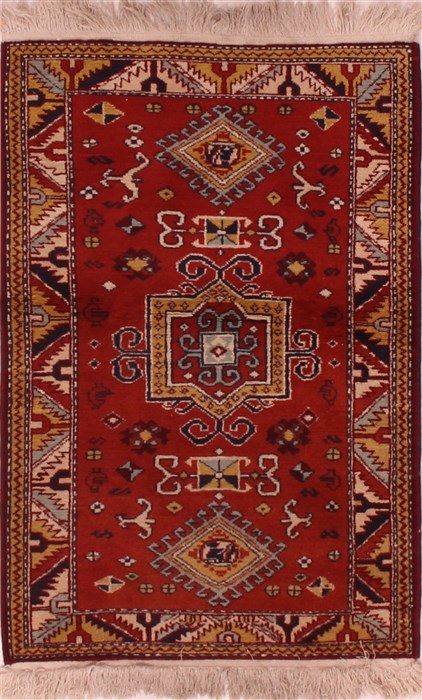 Turco-Persian Red Hand Knotted 26 X 45  Area Rug 400-16721 Image 0