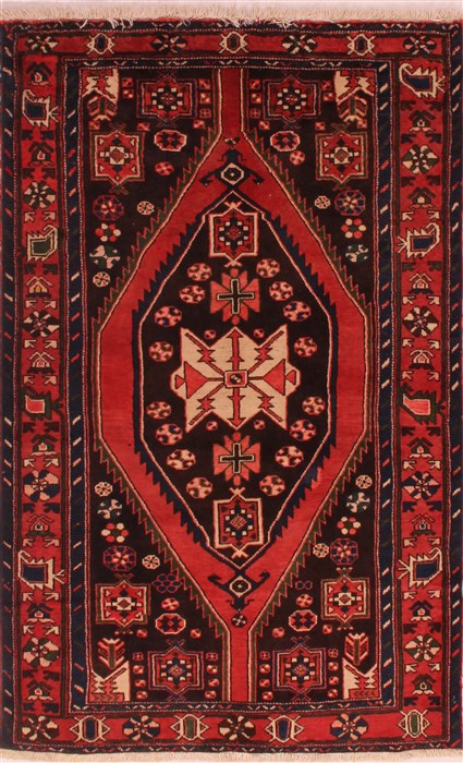 Mazlaghan Red Hand Knotted 311 X 68  Area Rug 400-16722 Image 0