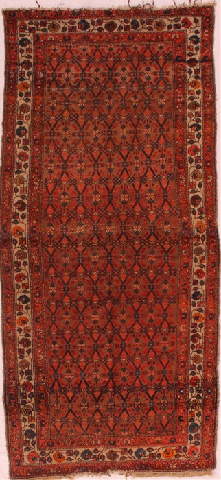 Hamedan Red Hand Knotted 36 X 75  Area Rug 400-16729 Image 0