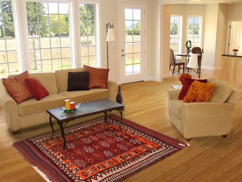 Kilim Red Hand Knotted 410 X 710 Area Rug 400-16730 Image 4