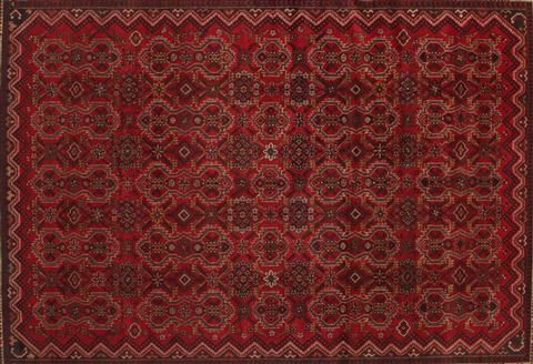 Hamedan Red Hand Knotted 73 X 99 Area Rug 400-16732 Image 7