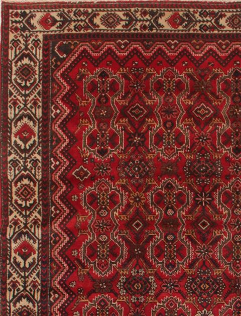 Hamedan Red Hand Knotted 73 X 99 Area Rug 400-16732 Image 8