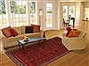 Hamedan Red Hand Knotted 73 X 99 Area Rug 400-16732 Thumb 2