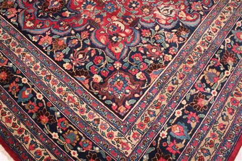 Mashad Red Square Hand Knotted 99 X 108 Area Rug 400-16734 Image 5