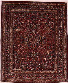Persian Mashad Red Square 9 ft and Larger Wool Carpet 16734