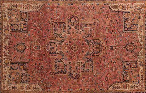 Heriz Red Hand Knotted 92 X 127 Area Rug 400-16735 Image 1