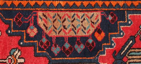 Bakhtiar Red Runner Hand Knotted 43 X 94 Area Rug 400-16736 Image 7