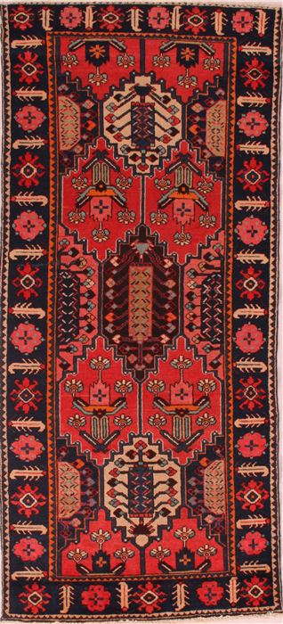 Bakhtiar Red Runner Hand Knotted 43 X 94 Area Rug 400-16736 Image 0