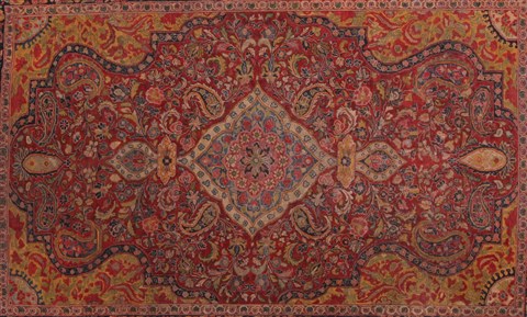 Sarouk Red Hand Knotted 89 X 127 Area Rug 400-16737 Image 3