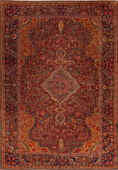 Sarouk Red Hand Knotted 89 X 127 Area Rug 400-16737 Image 0