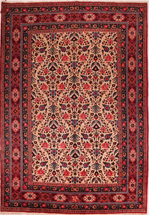 Mashad White Hand Knotted 89 X 1211  Area Rug 400-16738 Image 0
