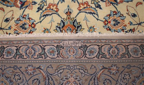 Kashan Yellow Hand Knotted 96 X 133 Area Rug 400-16741 Image 16