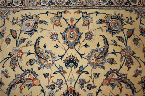 Kashan Yellow Hand Knotted 96 X 133 Area Rug 400-16741 Image 17
