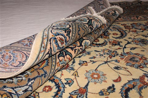 Kashan Yellow Hand Knotted 96 X 133 Area Rug 400-16741 Image 19