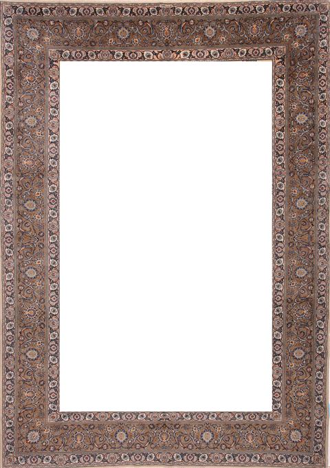 Kashan Yellow Hand Knotted 96 X 133 Area Rug 400-16741 Image 1