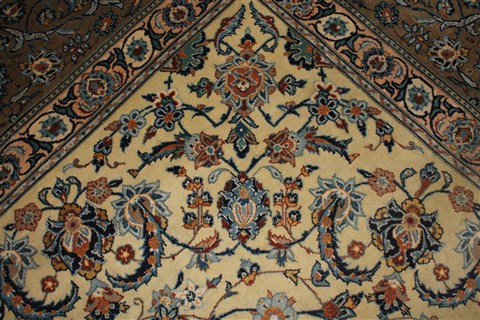 Kashan Yellow Hand Knotted 96 X 133 Area Rug 400-16741 Image 21