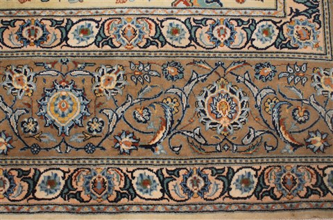 Kashan Yellow Hand Knotted 96 X 133 Area Rug 400-16741 Image 7