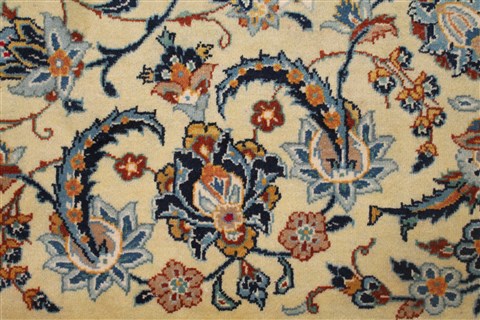 Kashan Yellow Hand Knotted 96 X 133 Area Rug 400-16741 Image 9