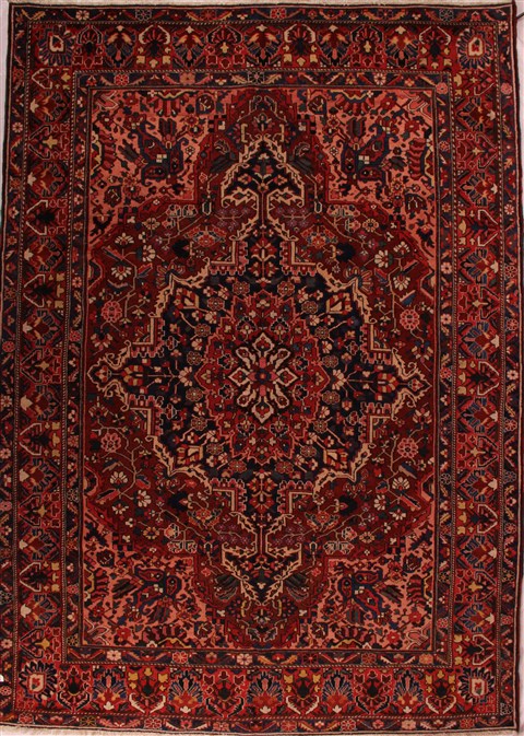Bakhtiar Red Hand Knotted 96 X 134  Area Rug 400-16743 Image 0