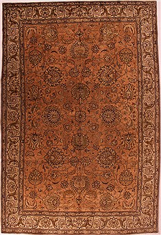 Persian Tabriz Purple Rectangle 8x11 ft Wool Carpet 16745